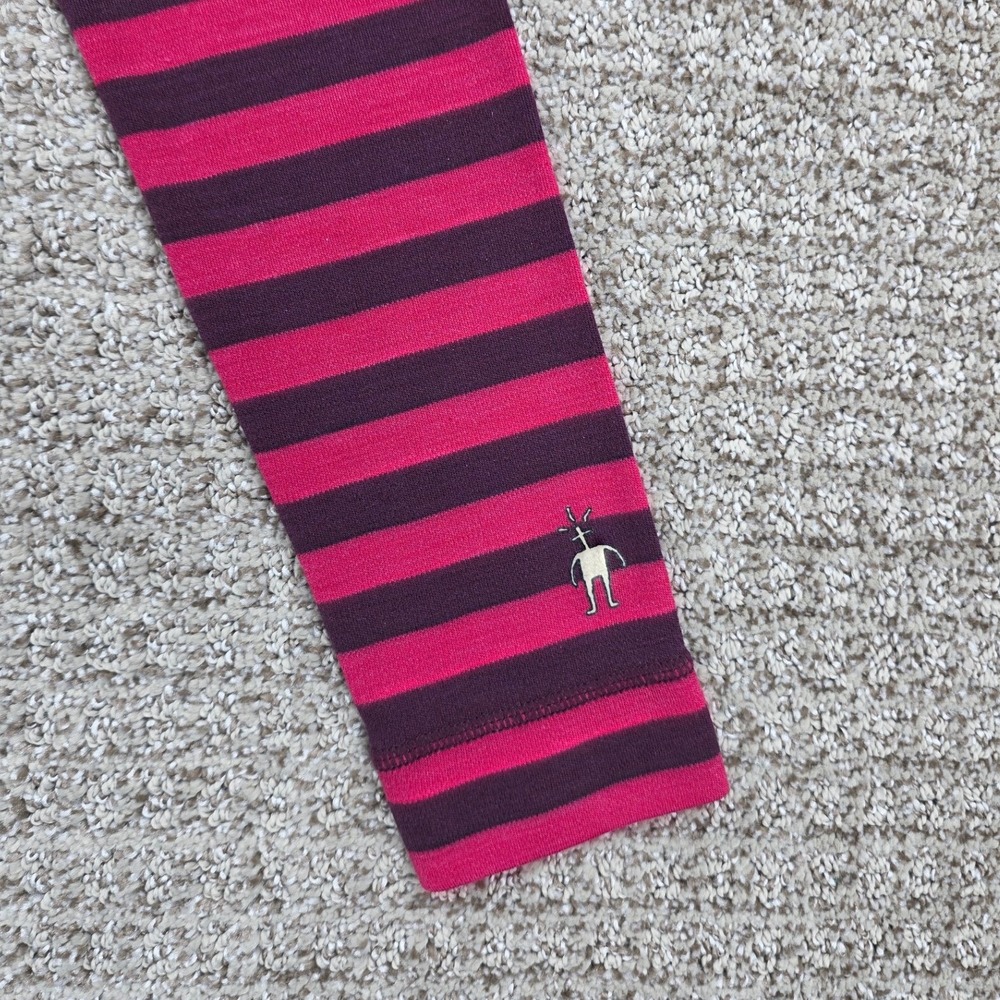 Smartwool Womens Merino Wool Striped Long Sleeve Base Layer Top Pink Purple M - Picture 4 of 11